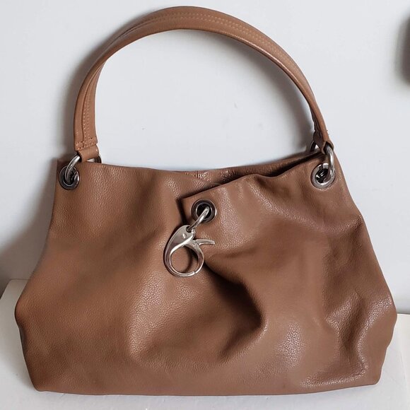 SIMPLY VERA WANG Leather Oversized Bag Huge Snap Hook Minimalist - Picture 2 of 16